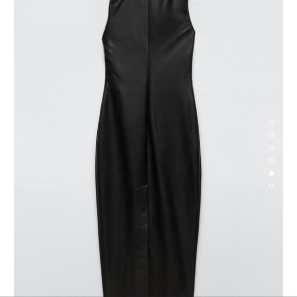 ZARA BLOGGERS FAV FAUX LEATHER MIDI DRESS - Picture 11 of 12